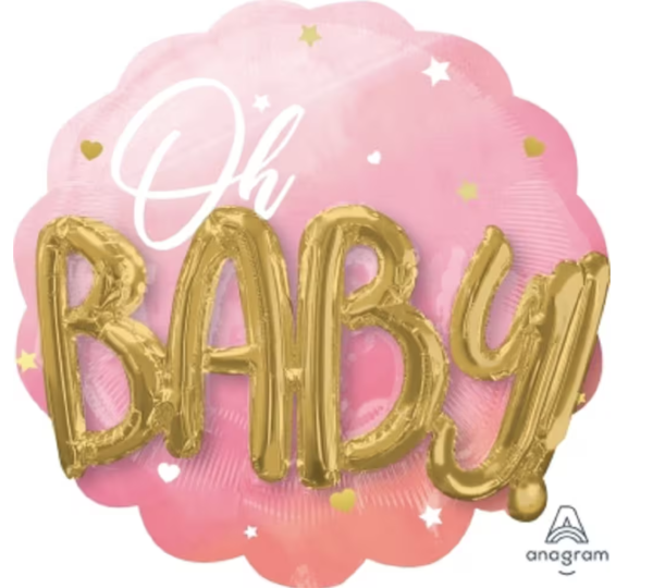 XL Folienballon - Oh Baby Girl, 3D - 71cm